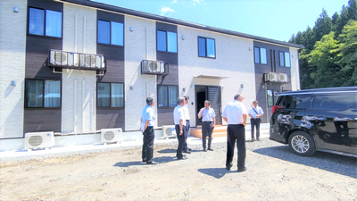 室根地域内企業新工場建設予定地などの視察の様子