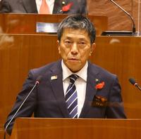 一関市長 佐藤善仁の就任所信表明の様子